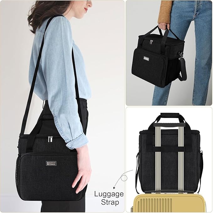 BAGLHER Coffee Maker Travel Bag Compatible with Keurig K-Slim, Keurig K-Supreme or Other Accessories, Portable Coffee Maker Case with Shoulder Strap for Travel, Black