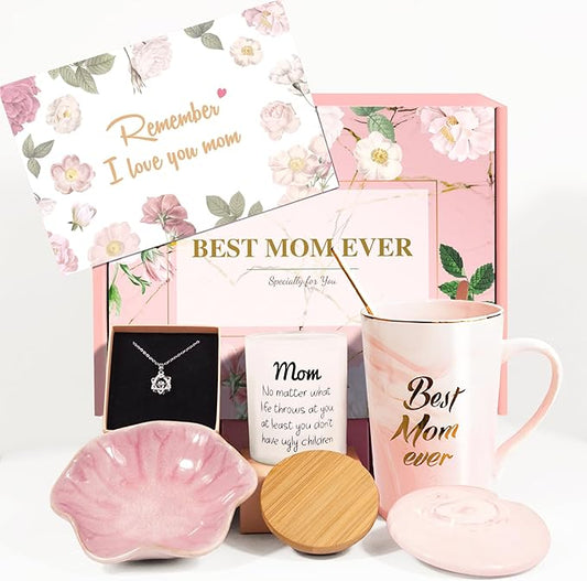 Gifts for Mom, Birthday Gifts For Best Mom Ever Coffee Mug Unique Mothers Day Gifts Basket from Daughter Son Mother's Day Present, Unique Mom's Gifts