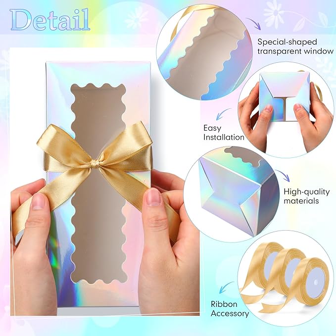 Windyun 100 Pcs Tumbler Gift Boxes for Sublimation Glass Exhibition Boxes Transparent for 12oz 16oz 20oz Shipping Cup Exhibition Packaging for Jars Mug Can Party Supplies(Rainbow)