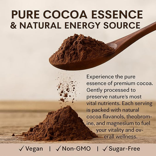High Flavanol Cocoa Powder – Premium Cocoa Flavanols, Flavonoids & Epicatechin Blend for Supports Circulation, Energy & Overall Wellness, Circulation & Natural Energy – Vegan, Non-GMO, Sugar-Free, 7.05oz, Magnesium Rich