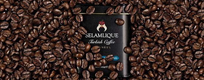 Selamlique Istanbul Decaf Turkish Coffee Decaffeinated Fine Ground Coffee Medium Roast 4.40 oz.