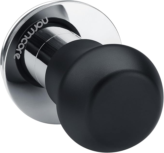 Normcore 49.7mm Coffee Tamper V4.1 Mini, Spring-loaded Tamper with Flat Base For La Pavoni Pre-Millennium, ROK Espresso Maker, Black
