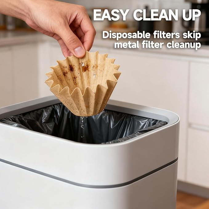 150 Count 5 Cup Coffee Maker Filters Compatible with Mr Coffee – Natural Unbleached Paper Coffee Filters, Disposable Coffee Filters for Mini Brew 5-Cup Brewers (150)