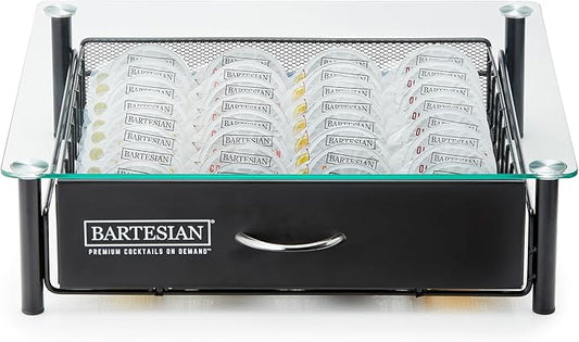 Bartesian Cocktail Capsule Storage Drawer Organizer - Stylish Mixology Cocktails Drink Mixer Holder Dispenser - Home Bar Accessories for Cocktail Maker Machine - Holds Up to 36 Bartesian Capsules