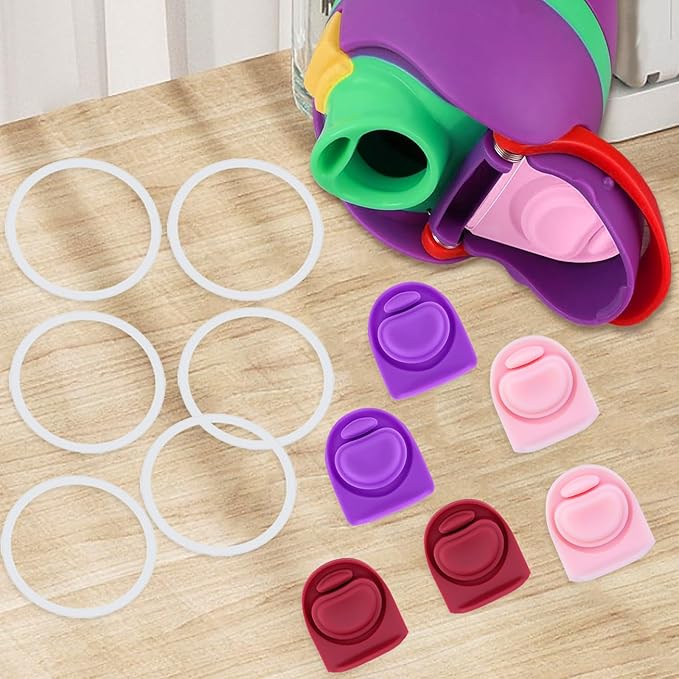 6 Sets Replacement Seal Gasket Stoppers for Owala Freesip 16oz 32oz Cap Mouth,Silicone O Sealing Ring Parts Water Bottle Top Lid Accessories for Owala Freesip 16/19/24/32/40oz（3 colors 6