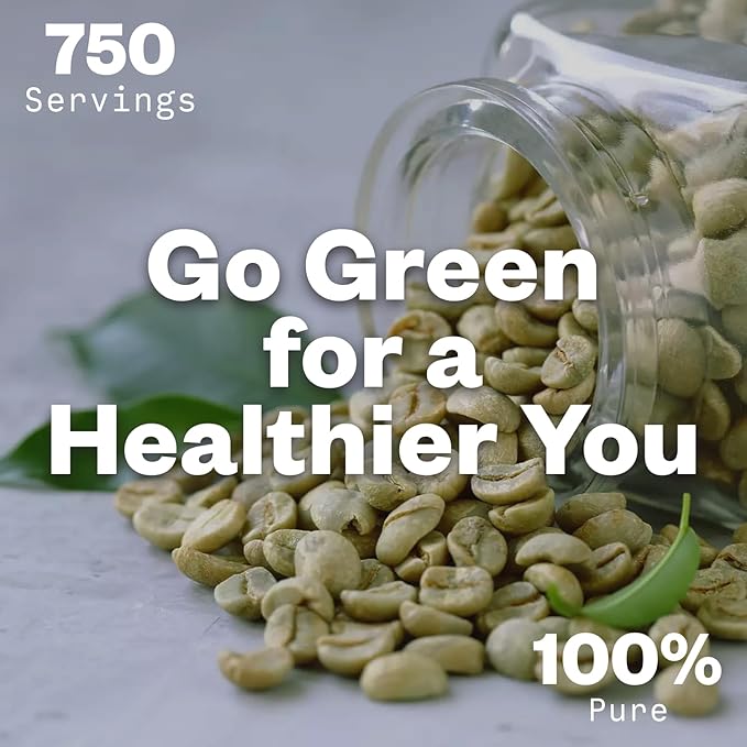 Purisure Green Coffee Bean Extract Powder 150g, Green Coffee Bean Extract, 750 Servings