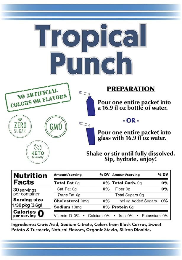 Drink Mix - 2GO (All NATURAL Tropical Punch)