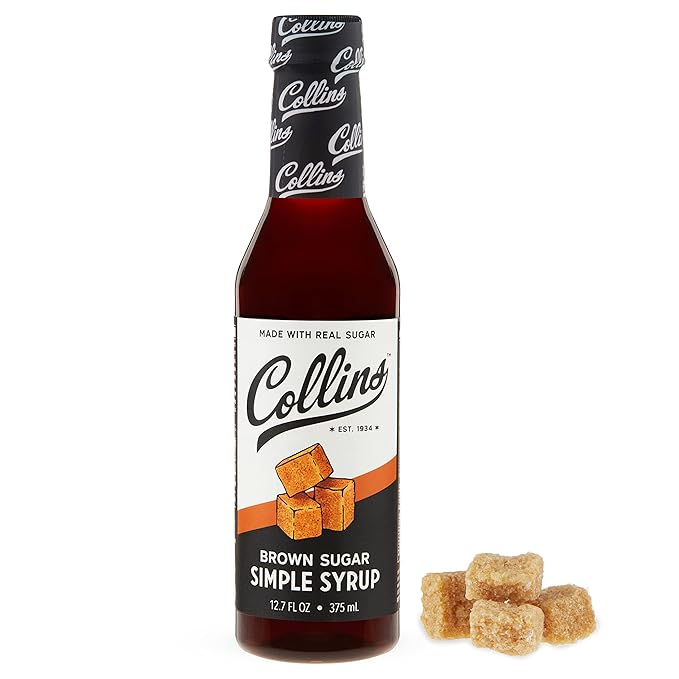 Collins Brown Sugar Syrup - Simple Syrup for Cocktails, Brown Sugar Coffee Syrup - Cocktail Syrup 12.7oz Set of 1