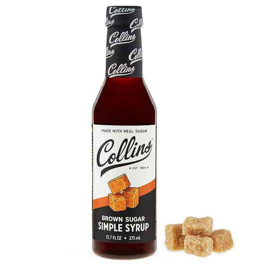 Collins Brown Sugar Syrup - Simple Syrup for Cocktails, Brown Sugar Coffee Syrup - Cocktail Syrup 12.7oz Set of 1