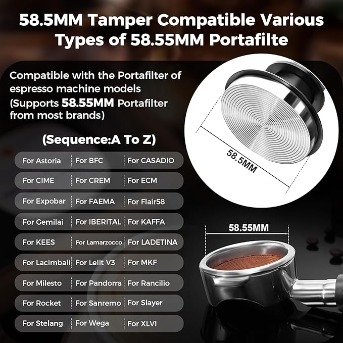 IKAPE 58MM Espresso Tamper Kit 4 in 1, Coffee Tamper, WDT Tool, Paper Filters (200pc), Dosing Funnel