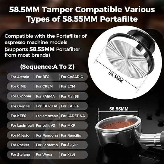 IKAPE 58MM Espresso Tamper Kit 4 in 1, Coffee Tamper, WDT Tool, Paper Filters (200pc), Dosing Funnel