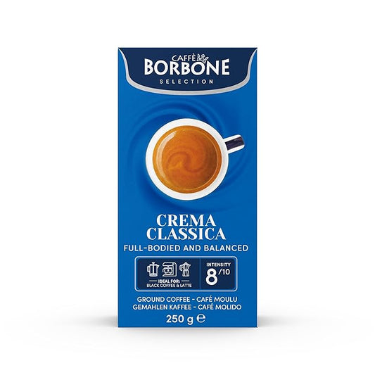 Caffè Borbone Ground Coffee, Crema Classica, Premium Coffee Blend, Full-Bodied, Balanced, Creamy and Smooth Taste, Made in Italy - 8.8 ounce (Pack of 4)