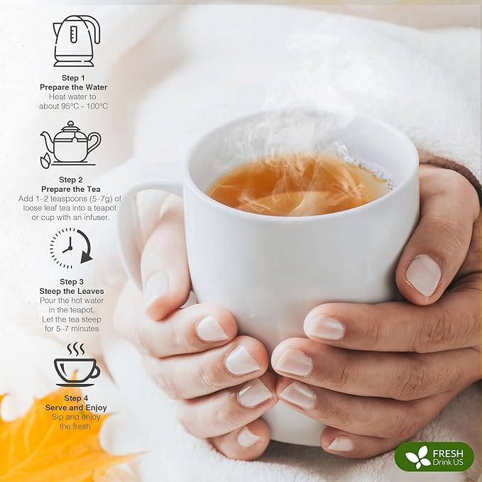 FreshDrinkUS, Glucose Functional Loose Leaf Tea | 4oz | Herbal Blend of Gymnema, Milk Thistle, Dandelion Root, Cinnamon & Ashwagandha – Naturally Caffeine-Free, Premium Quality, Balanced Flavor. Vegan