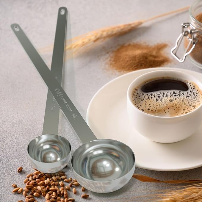 2PCS 1 Teaspoon Coffee Scoop, 9" Long Handle Measuring Spoon, 1tsp (5 ml) Stainless Steel Scooper