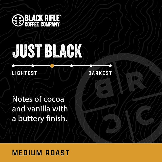 Black Rifle Coffee Company Just Black, 32 Count, Medium Roast K Cups - Single Serve K Cups Coffee Pods - Kcup Pods Compatible with Keurig 1.0 & 2.0 - Made from Arabica Beans