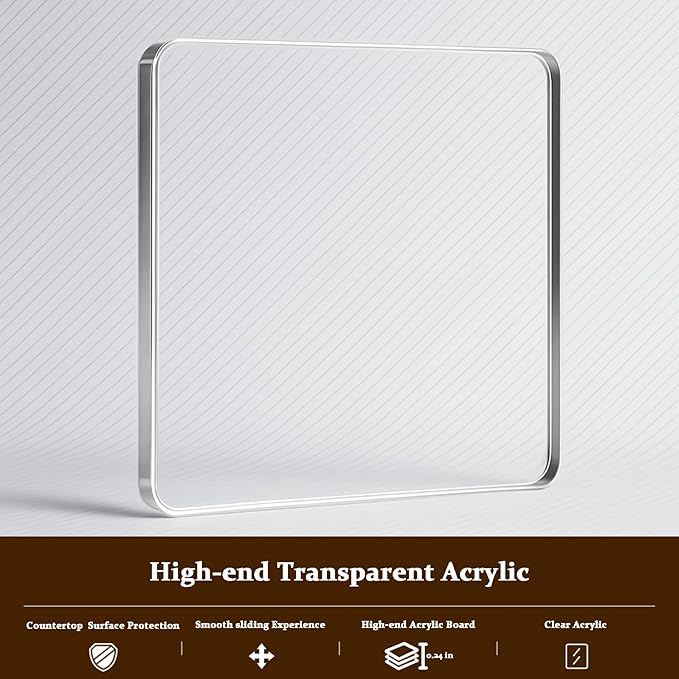 Transparent Acrylic Appliance Slider – 13” x 9.45” Coffee Maker Slider Tray for Countertop, Compatible with Ninja CM401, CE251, CM371, BLACK+DECKER CM5000B, and Other Small Appliances