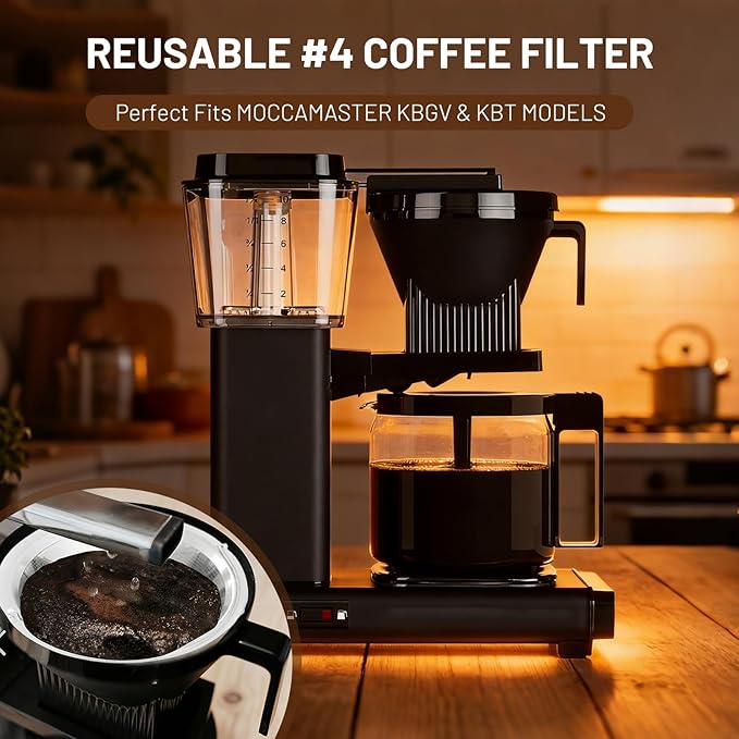 Reusable Stainless Steel Coffee Filter for Moccamaster KBGV KBT, Compatible with Technivorm Models 53935, 53949, 79318, Dishwasher Safe & Eco Friendly（2PCS）