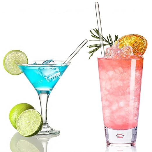Yarlung 40 Pcs Glass Stirring Rods, 12" and 5" Length 7 mm Diameter, Clear Stir Sticks with Both Ends Round for Lab Science Education, Kitchen Bar Cocktail Beverage