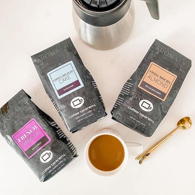 Dark Chocolate Almond Flavored Coffee, Specialty Arabica Coffee, Medium Roast, 12 ounce, Automatic Drip (Ground)