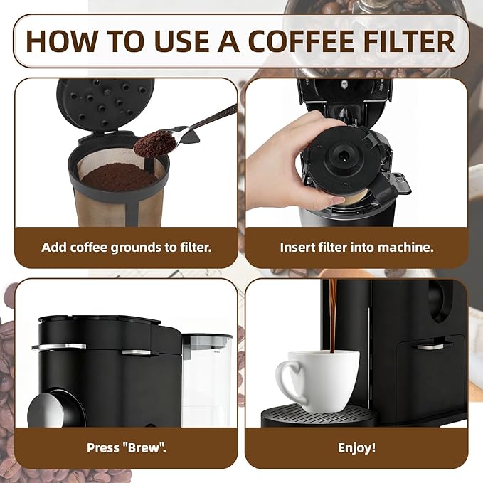 Reusable Coffee Filter for Ninja PB051 PB040 PB041ST - Gold 304 Stainless Steel Mesh - Eco-Friendly Coffee Filter Basket (1)