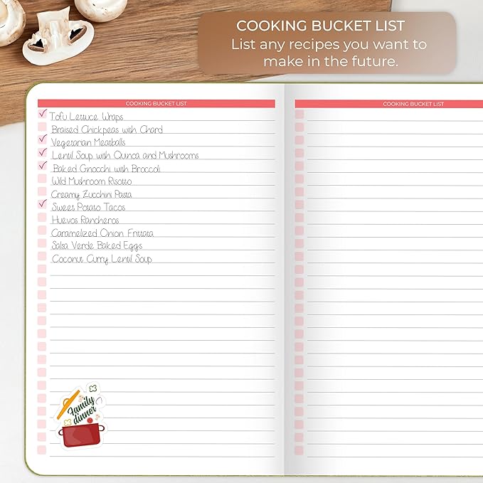 Clever Fox Recipe Book – Blank Family Cookbook – Empty Cooking Journal – Notebook Organizer to Write In Recipes – Medium, A5 (Olive)