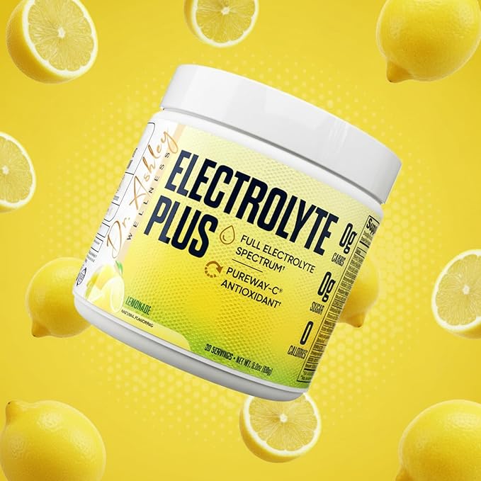 Electrolyte Plus Powder Drink Mix | Full Spectrum Electrolytes – Gluten Fee and Zero Sugar for Max Hydration | 30 Servings (30 Serving, Lemonade)