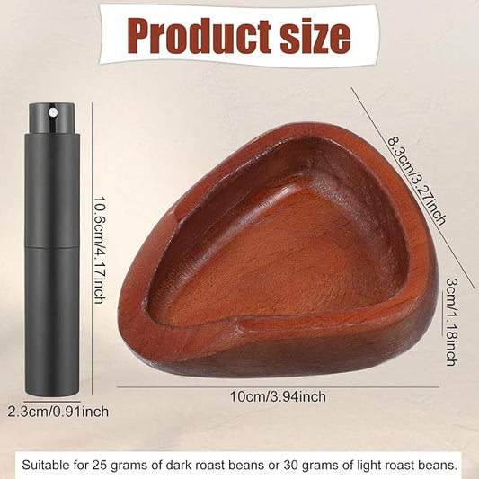 Coffee Bean Dosing Cup and Spray Bottle Kit, Wood Espresso Accessories Kit, Coffee Bar Accessories for Lovers with Static Reduction Spray