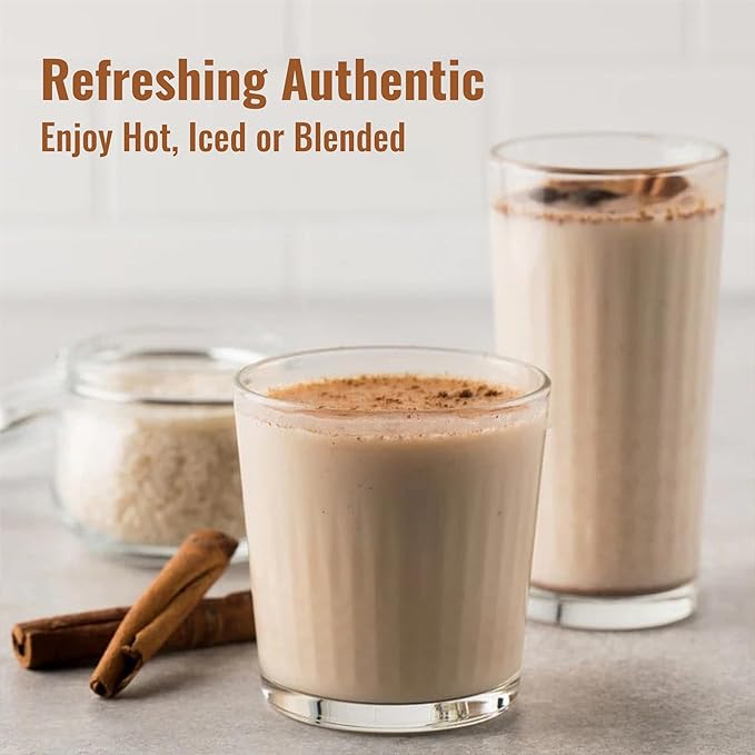 MOCAFE Horchata Mix Powder, café-crafted premium instant Mexican agua fresca, enjoy hot, iced, or frappe blended, bulk 3lb bag
