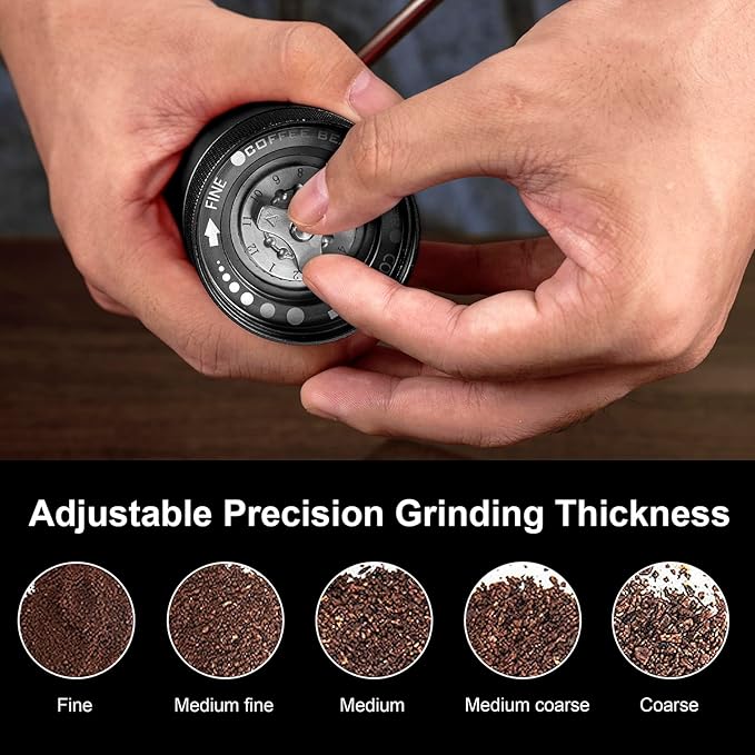 NewlukPro M6 Manual Coffee Grinder,Capacity 25g,Hand Coffee Grinder with Aluminum Body,Sharp Hexagonal Grinding Burr Core,Portable Manual Coffee Bean Grinder for Pour Over French Press Espresso