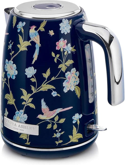 Laura Ashley Stainless Steel Electric Kettle 1.7 Liter - 1500W Rapid Boil Electric Kettles for Boiling Water - Electric Tea Kettles Automatic Shut Off - Overheat & Boil Dry Protection Jug Kettle