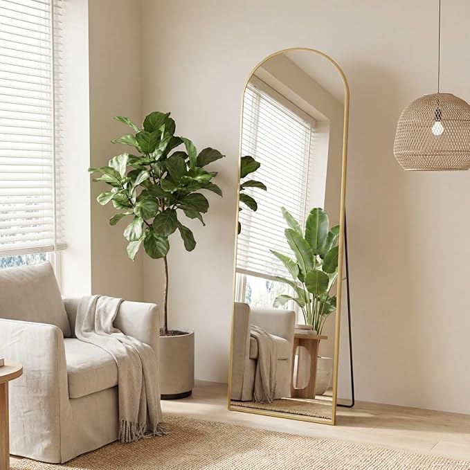 NEWBULIG Full Length Mirror, Upgraded Body Wall Mirrors with Shatter-Proof Glass, Floor Standing Mirror, Home Wall Decor