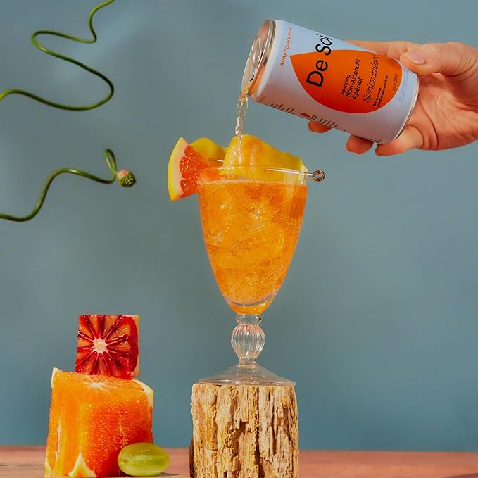 De Soi Haute Spritz Set Mocktails NA Drinks 12 pack - Adaptogen Drink, Sparkling Drink with Calming Botanicals, Mocktail Drinks, Gluten Free, No Artificial Flavors - Haute Margarita + Spritz Italiano)