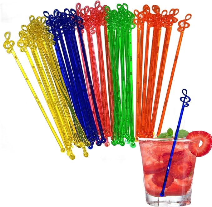 50 Pcs 6.5" Extra-Long Plastic Cocktail Swizzle Sticks, Unique Tropical Design Drink Stirrers Reusable Novelty Swizzle Sticks for Cocktails, Juices, and Party Beverages