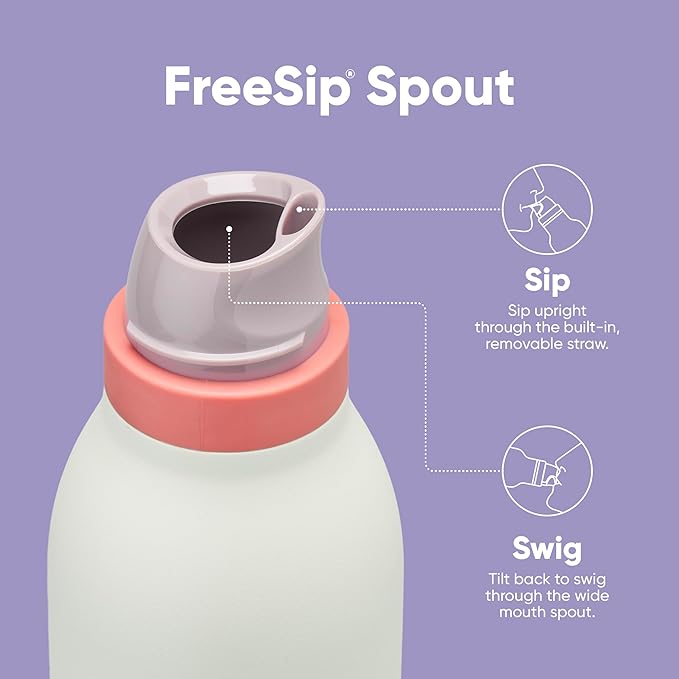 Owala FreeSip Twist Insulated Stainless Steel Water Bottle with Straw for Sports and Travel, BPA-Free, 24-oz, Teen Spirit