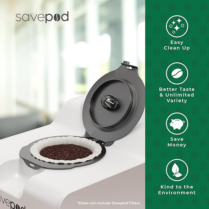 Savepod Pods Replacement Ring, Savepod Coffee Filter Dispenser, Reusable Pod Alternative, Single Serve Coffee Machine, Compatible with Keurig and K-Cup Brewers, Food Grade, BPA Free, 1 Hole