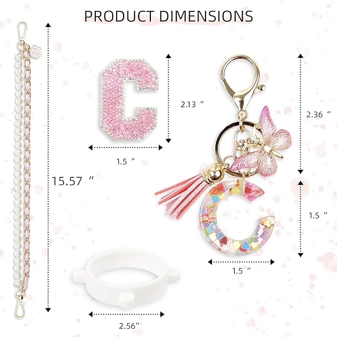 Letter Handle Strap Accessories with Cute Initial Charm Compatible with Owala Water Bottle 24oz 32oz 40oz Owala Kids