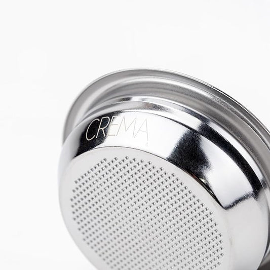 Crema Coffee Products 58mm Filter Basket | Single Shot Non-Pressurized Stainless Steel Basket | Compatible with Breville 58mm Portafilters | Precise Tapered Profile for Consistent Espresso Shots