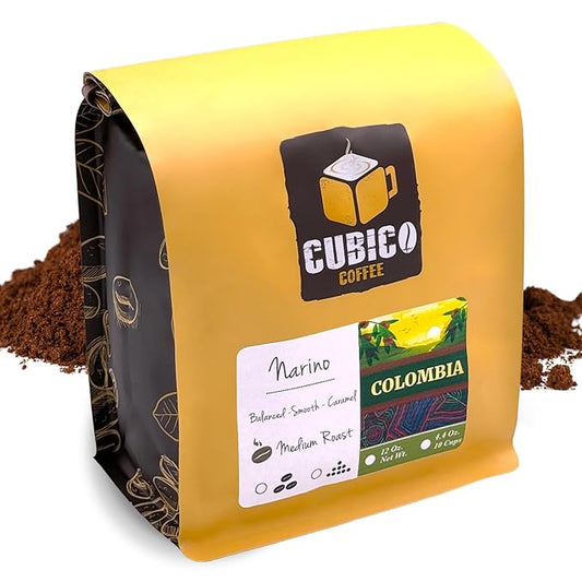 Colombian Coffee, Ground Coffee, Premium Colombia Supremo Single Origin Fresh Roasted Ground Coffee | Cubico Coffee | 12 Ounce Bag