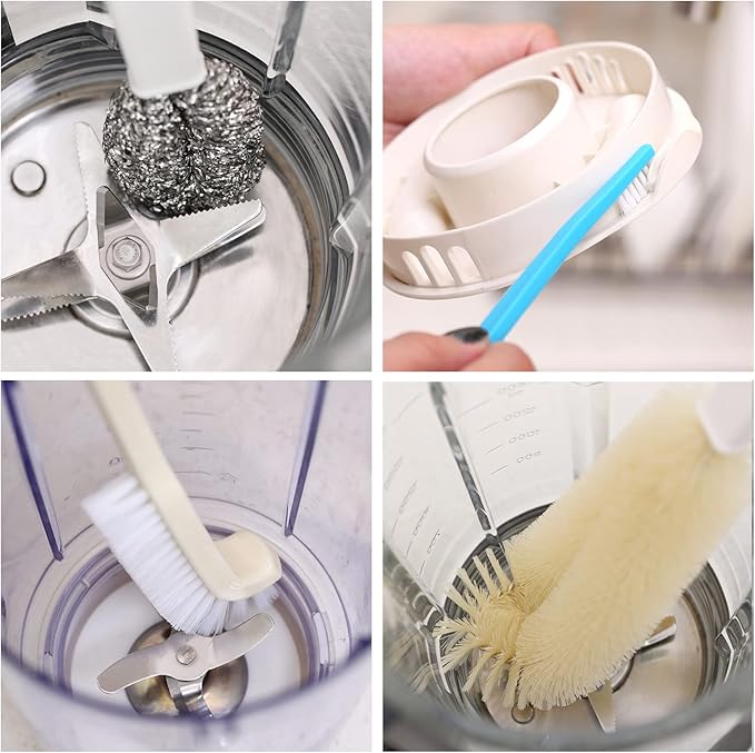 Portable Blender Cleaning Brush Set of 4 - With Hanging Hole - Long Handle - For Water Bottles & Blenders