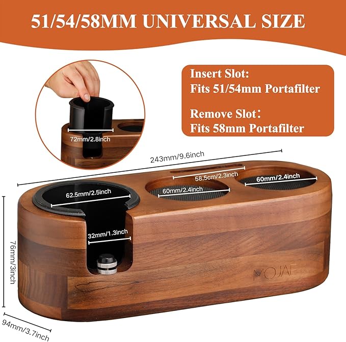 MOJAE Espresso Tamping Station,Coffee Tamper Station,Espresso Organizer Station,Fits for 51/54/58mm Portafilter,Tamper,Distributor and Puck Screen