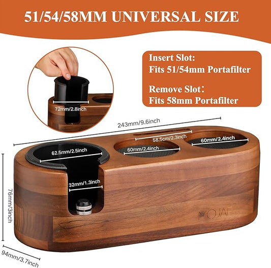 MOJAE Espresso Tamping Station,Coffee Tamper Station,Espresso Organizer Station,Fits for 51/54/58mm Portafilter,Tamper,Distributor and Puck Screen