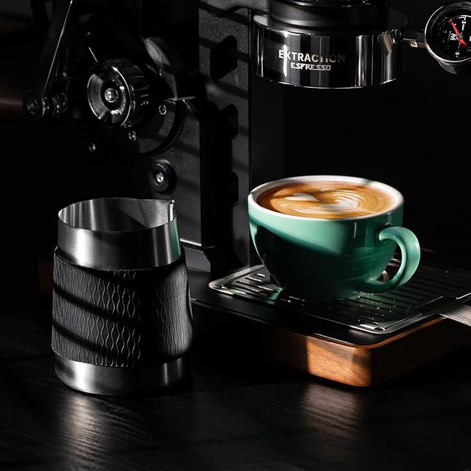 IKAPE 58MM Espresso Tamper Kit 6 in 1, Coffee Tamper, WDT Tool, Magnetic Dosing Funnel, Puck Screen, Milk Pitcher, Cleaning Brush