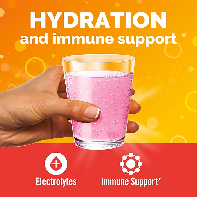 Emergen-C Hydration+ Sports Drink Mix with Vitamin C (,Raspberry Flavor),Electrolyte Replenishment,0.33 Ounce Powder Packets,(Pack of 36)