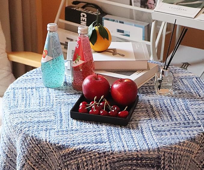 Small Square Serving Tray (5.9 inch), Durable Black Tray for Desserts & Organization, Lightweight for Coffee, Drinks, Party, Seasoning, Perfume and Display.