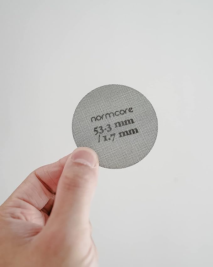 Normcore 53.3mm Puck Screen - Lower Shower Screen - Metal Contact Screen for Espresso 54mm Portafilter Filter Basket - 1.7mm Thickness 150μm - 316 Stainless Steel