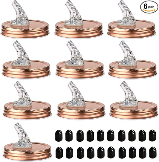 Mason Jar Pour Spouts. free flow Mason Jar Pour Spouts, mason jar for spout regular mouth size 70mm dispenser germination cover. Suitable for any liquid. Leak-Proof 10-Pack + 20 Black Lid Caps (10