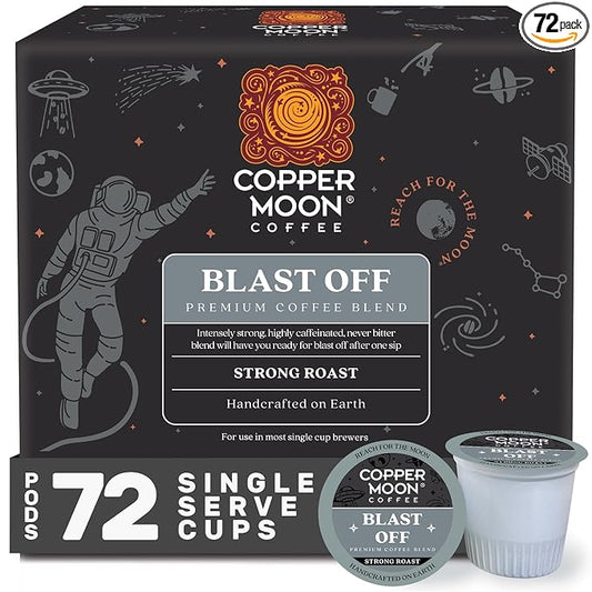 Copper Moon Single Serve Coffee Pods for Keurig K-Cup Brewers, Strong Roast, Blast Off Blend, 72 Count