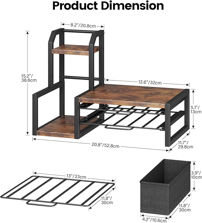Homeiju Coffee Pod Holder Drawer for K-Cup,2-Tier Nespresso Pods Holder, K Cup Holder Holds 60 K-Cups & 10 Syrup Bottles, Sliding Storage Drawer and Countertop Storage