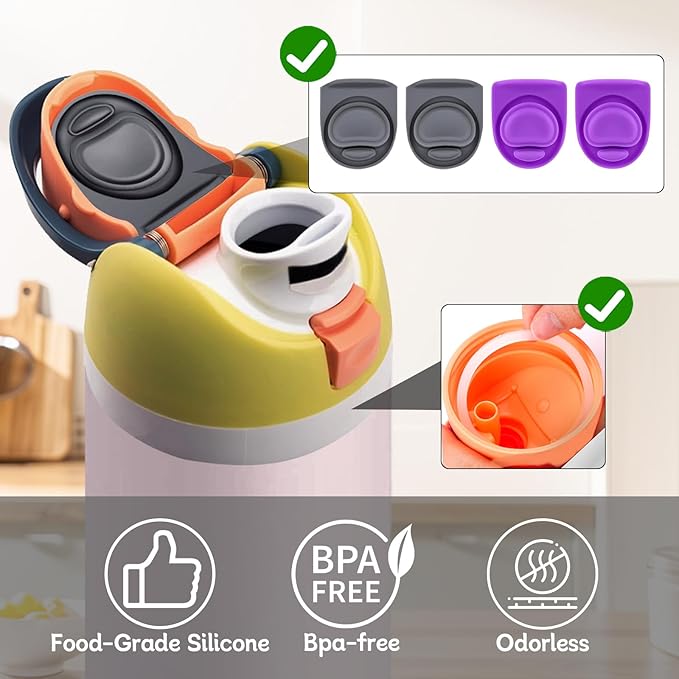 4 Sets Replacement Rubber Stopper and O Ring Gasket Compatible with Owala FreeSip 24oz 32oz,Water Bottle Lid Insert Cap Seal Parts for Owala 16/19/24/32/40oz Mouthpiece Accessories Z4K7