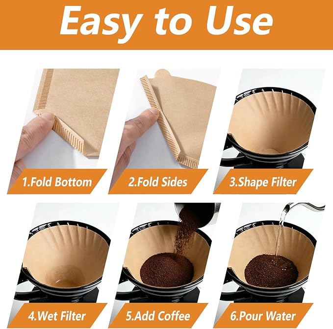 120 Count Cone Coffee Filters Compatible with Cuisinart, Replacement Paper Coffee Filters 12 Cup, No Blowout, Disposable, Unbleached Paper Filter, Easy to Clean, Perfect for Drip Coffeemaker